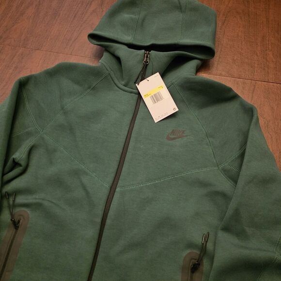 Nike Tech Fleece Windrunner Green Full Zip Hoodie FQ1883-341 Men's Size S - Picture 2 of 4